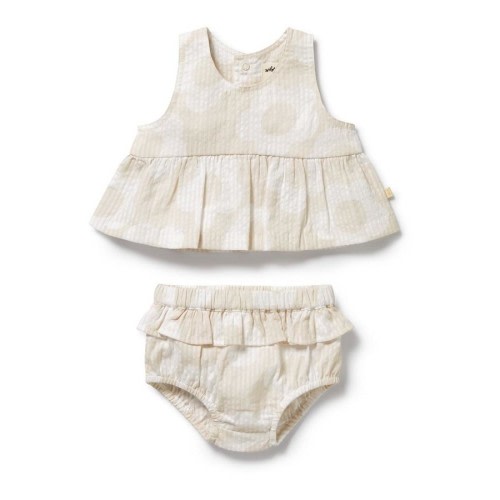 Wilson and Frenchy Baby Girls Daisy Bloom Organic Ruffle Set - Size 3-6 Months