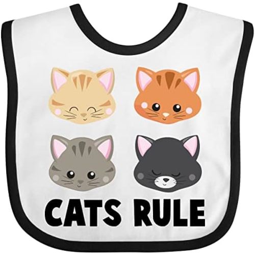 inktastic Cats Rule with Cat Heads Baby Bib