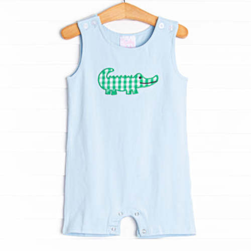 Gary The Gator Applique Romper, Blue – Stitchy Fish