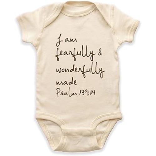 Custom Christian Baby Bodysuit - I Am Fearfully and Wonderfully Made Jesus Onesie, Newborn Outfit, Newborn Clothes, Gifts for Baby Shower, God Child Onesie, God Lovers Gifts, Custom Baby Onesie
