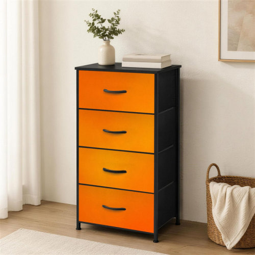 Ebern Designs 4-Drawer Dresser for Bedroom Abstract Orange Gradient Warm Minimalist Color Blend Small Tall Clothes Dresser for Closet Organizers with Chest of Drawers Fabric Storage Bins Dressers | Wayfair