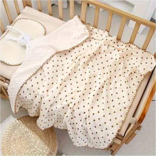 soft baby blanket edges sheep print beige brown cozy - Temu