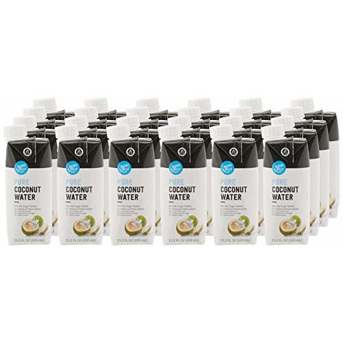 Amazon Brand - Happy Belly Coconut Water, 11.2 fl oz (Pack of 24)