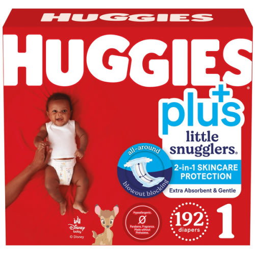 Huggies Little Snugglers Plus Baby Diapers Size 1 Same-Day Delivery | Costco