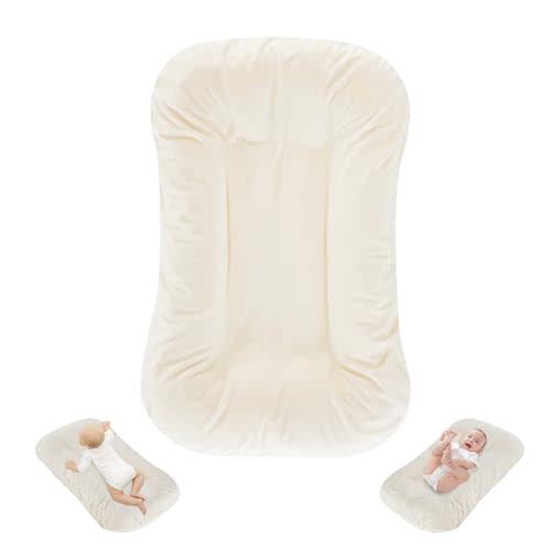 Huggynest Baby Lounger for Newborn, Portable Baby Nest for Infant 0-12 Months, Infant Floor Seats & Loungers for Home and Travel (White)