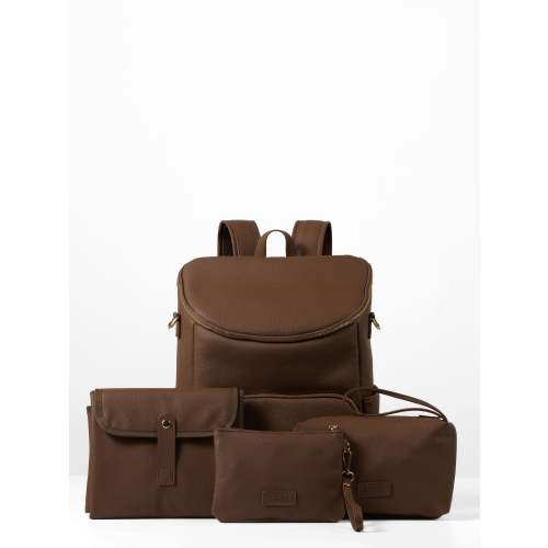 Ultimate Nappy Backpack Bundle - Chocolate Vegan Leather