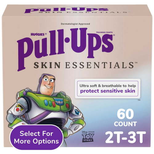 Pull-Ups Boys' Skin Essentials Training Pants, 2T-3T (16-34 lbs), 60 Count (Select for More)