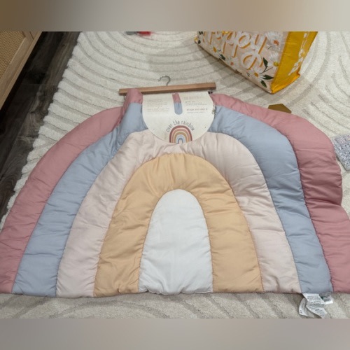 Rainbow Quilted Play Mat - Pastel Multi