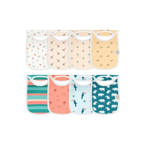 8-Pack Hallo Drool Bibs