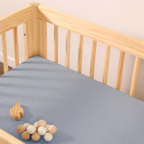 All-Stages Midi Crib Sheet in GOTS Certified Organic Muslin Cotton