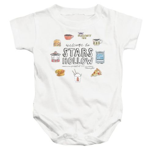 Baby Gilmore Girls Welcome to Stars Hollow Icons Infant Bodysuit, White, 6 Months