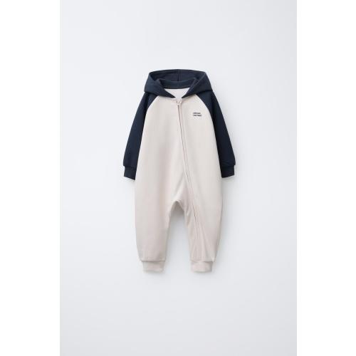 LONG COLOR BLOCK JUMPSUIT - Blue | ZARA United States