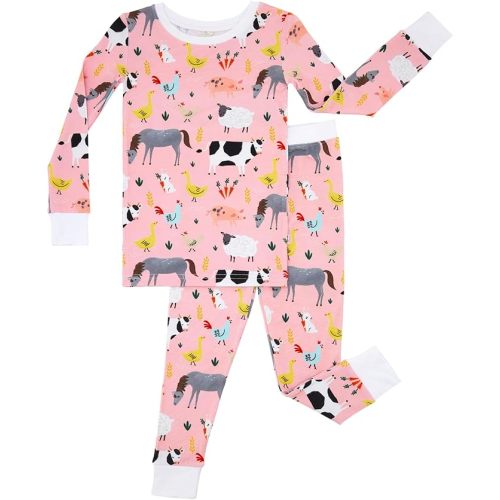 Little Sleepies Two-Piece Pajama Set for Boys & Girls, Soft Viscose from Bamboo Toddler Pajamas for Kids, Family Matching PJs