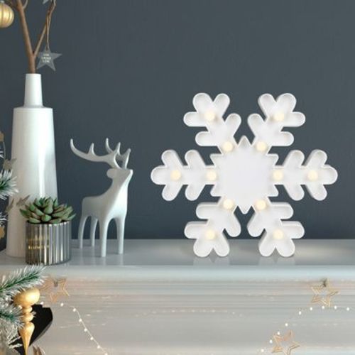 Northlight LED Lighted Snowflake Marquee Christmas Wall Art - 9.5" - White