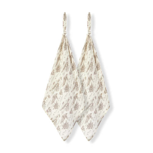 Country Toile Bamboo Two-Piece Burp Cloth Set