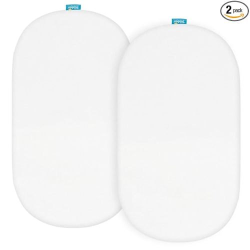 Bassinet Sheets Fit for Halo Bassinest Swivel, Flex, Luxe Sleeper, 2 Pack, Unisex Bassinet Fitted Sheet for Baby, White