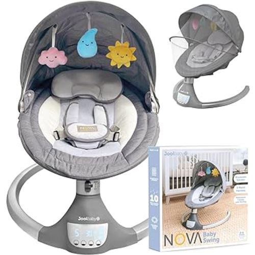 Nova Baby Swing for Newborns - Electric Motorized Infant Swing, Bluetooth Music, 10 Preset Melodies, Remote (2024 Model) - Jool Baby