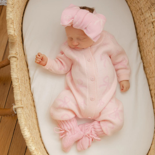 Blush Bows Knit Jumpsuit