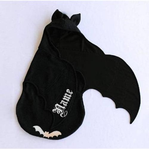 Personalised Embroidered Bat Hooded Towel With Wings Swaddle - Etsy
