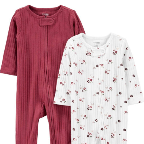 Simple Joys by Carter's Baby Boys' 2-pack 2-way Zip Textured Sleep and Play