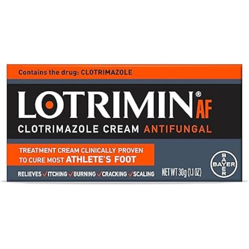 Lotrimin AF Cream: Athlete's Foot 1% Clotrimazole Antifungal Treatment, Clinically Proven Effective, 1.1 Ounce (New Look)