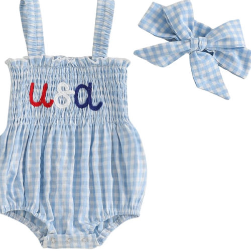 American Girl Gingham Romper