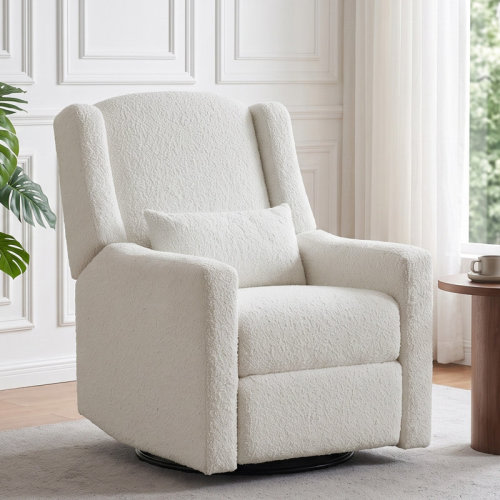 Latitude Run® 31.4"W Beige Swivel Glider Power Recliner Chair with USB, Modern Electric Recliner Armchair for Living Room & Nursery & Reviews | Wayfair
