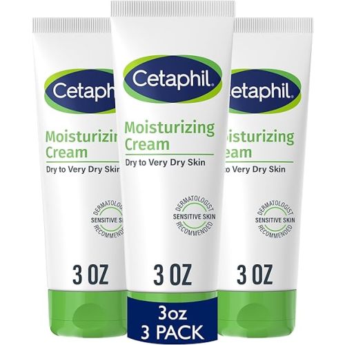 Cetaphil Face & Body Moisturizer, Hydrating Moisturizing Cream for Dry to Very Dry, Sensitive Skin, NEW 3 oz Pack of 3, Fragrance Free, Non-Comedogenic, Non-Greasy