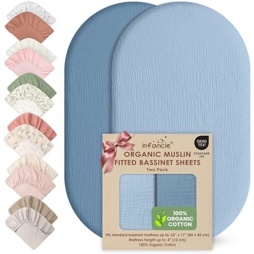 Muslin Bassinet Sheet in 2 Pack