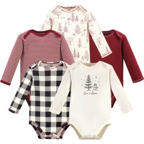 Organic Cotton Long-Sleeve Bodysuits, 6-9M