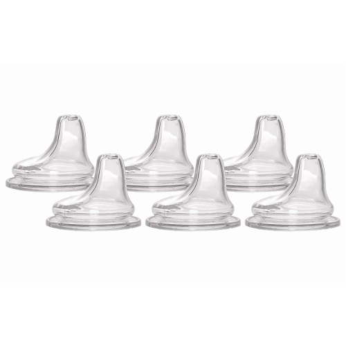 NUK Clear Replacement Silicone Spouts, 6 Pack, Soft Transition for Bottles and Sippy Cups