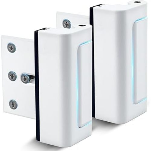 Dwell + Good Door Locks (2-Pack) - Easy to Install Aluminum Home Security Door Lock Reinforcement - Internal, Back and Front Door Locks for Kids Safety - Child Proof & Tamper Proof Top Door Latch