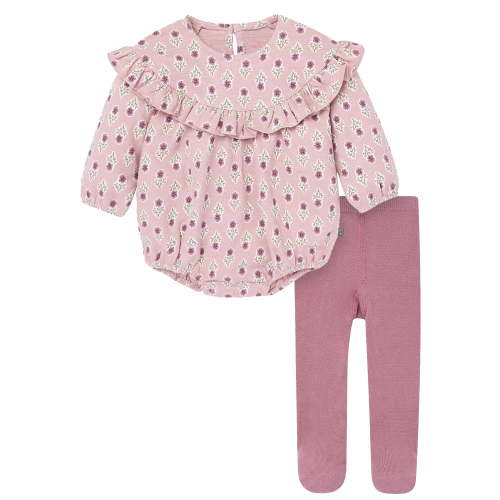 Modern Moments by Gerber Baby Girl Bubble Romper and Tights Outfit Set, 2-Piece, Sizes 0/3 Months - 24 Months