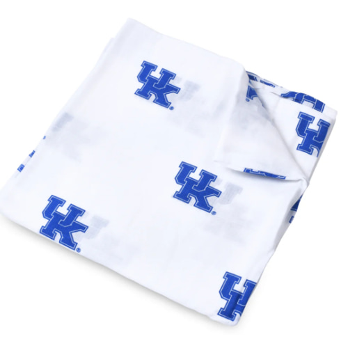 University of Kentucky Muslin Swaddle Blanket – Official UK Wildcats Baby Gift – Three Little Anchors