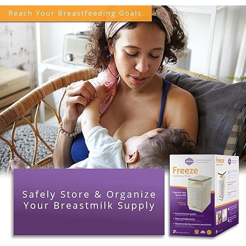 Fairhaven Health Milkies Freeze Organizer for Breast Milk Storage Bags Freezer | Breastmilk Storage Container Storing System for Freezing Breastmilk | Use with Standard Milk Bags
