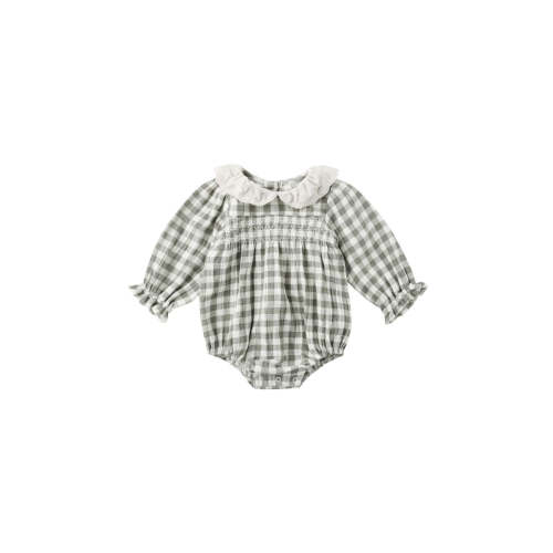 Quincy Mae - Callie Romper - Forest Check