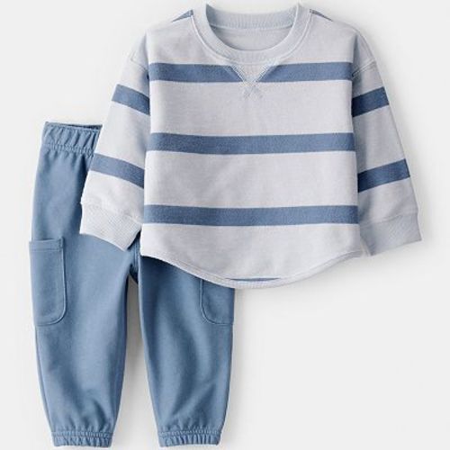 Baby Carter’s Striped French Terry Long-Sleeve Tee & Pant Set