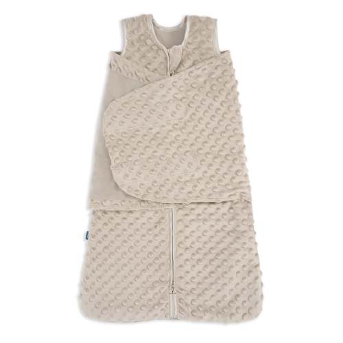 Fawn Grey Plushy Dot Velboa Swaddle | HALO