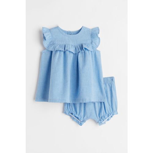 2-piece Cotton Set, Light blue/chambray