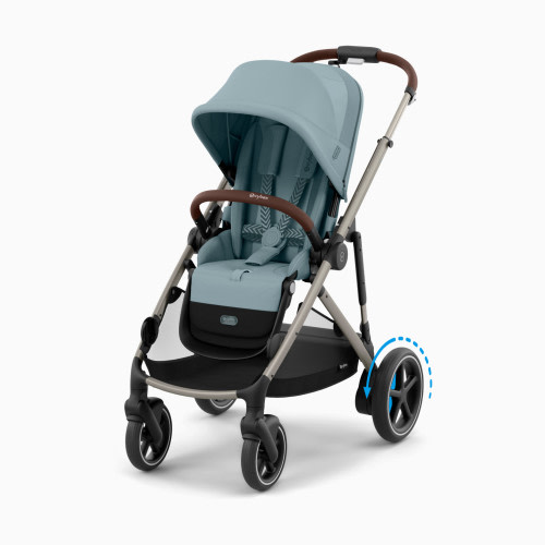 Cybex eGazelle S Electronic Assist Stroller - Taupe Frame/Stormy Blue Seat