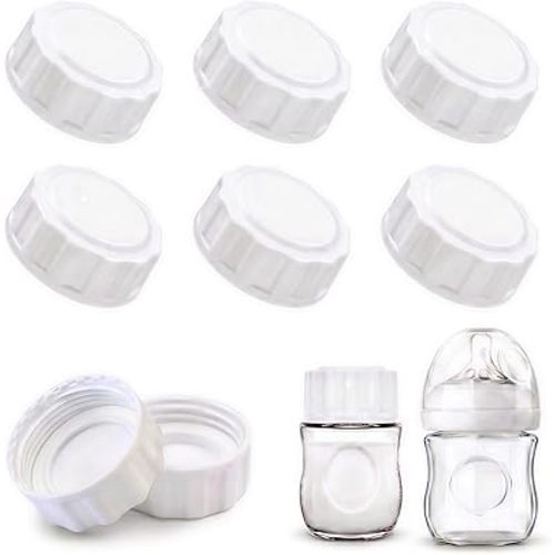 6 Pack Baby Bottle Lids Replacement Caps Compatible with Philips Avent Wide Mouth Bottles, Leak-Proof Travel Bottle Tops