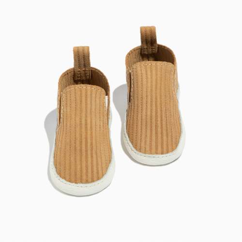 Butterscotch Ribbed Slip On Baby Shoe