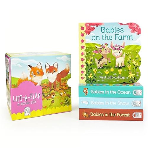 Animal Babies Lift-a-Flap Boxed Gift Set 4-Pack: Babies on the Farm, Babies in the Forest, Babies in the Snow, Babies in the Ocean (Chunky Lift a Flap)