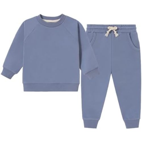 Baby Boys Sweatsuit Set Organic Cotton Toddler Boys Clothes Fall Outfits 2 Piece Top and Pants Clothing Sets