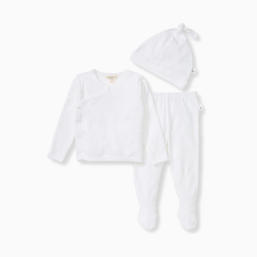 Burt's Bees Baby Organic Cotton Raised Terry Bee Take Me Home Set - Cloud Bee, 0-3 M