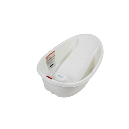 BEABA by OKBaby, Onda Baby Bath, Ergonomic Multi-Position tub for Infants and Babies up to 12 Months, Integrated Water Thermometer, Made in Italy, White