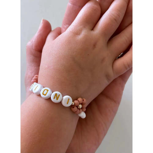 Golden Petal Personalized Name Mommy & Baby Bracelet | Reverie Threads