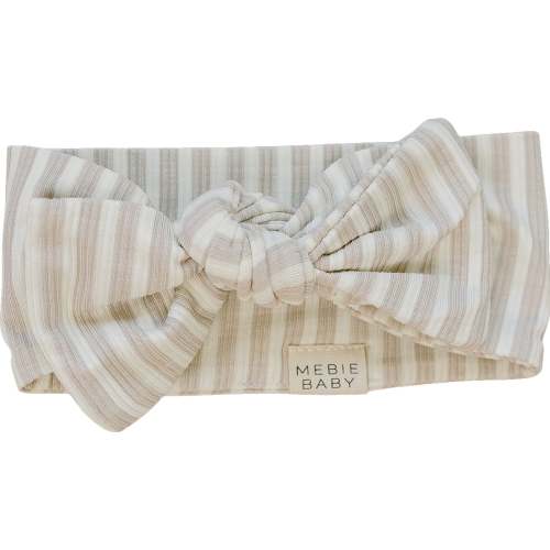 Taupe Stripe Ribbed Bamboo Head Wrap