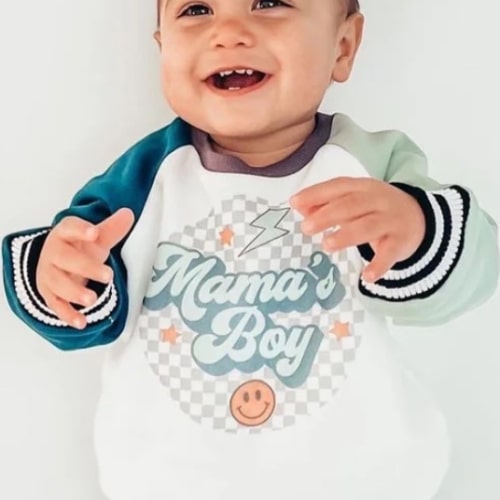 Groovy Varsity Sweatshirt | Mama’s Boy – Huds + Hanes LLC