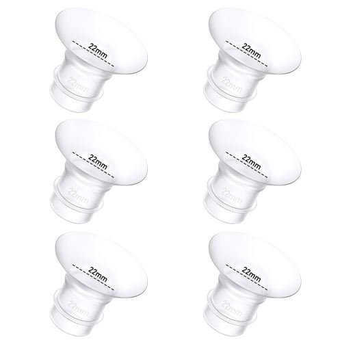 6Pcs Breast Pump Flange Insert 22mm Compatible with Momcozy/Spectra/Medela/eufy/Elvie/Lansinoh/Paruu P10 Breast Pump, Fit for Momcozy M5/M9/M6/V2 Pro/V2 pro/S12 Pro/eufy E10 S1 S1 Pro, 24mm Flange